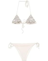 MC2 Saint Barth - Leah Embellished Zebra-Pattern Bikini - Lyst