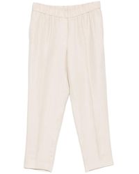 Peserico - Elasticated-Waistband Pressed-Crease Trousers - Lyst