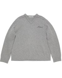 Acne Studios - V-Neck Logo Sweater - Lyst