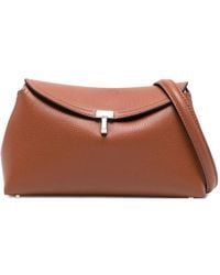 TOTEME - Tuck-Lock Fastening Grained-Leather Clutch Bag - Lyst