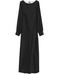 HUGO - Asymmetric Long-Sleeve Midi Dress - Lyst