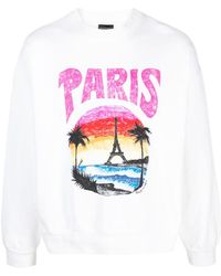 Balenciaga - Tropical Paris-print Cotton Sweatshirt - Lyst