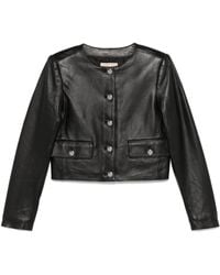 MICHAEL Michael Kors - Cropped-Jacke aus Leder - Lyst