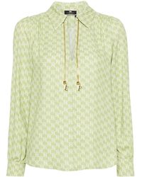 Elisabetta Franchi - Monogram-print Cady Blouse - Lyst