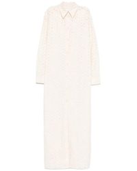 Nanushka - Button-Front Perforated Dress - Lyst