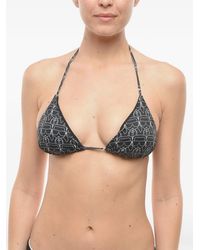 KARL LAGERFELD - Logo-Print Triangle Bikini Top - Lyst