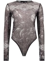 Philipp Plein - Tulle Bodysuit Zodiac - Lyst