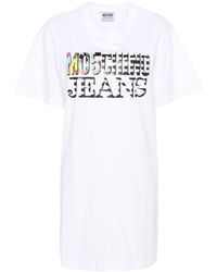 Moschino Jeans - T-Shirtkleid mit Logo-Print - Lyst