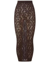 Wolford - Infinite Rose Lace-Knit Fitted Midi Skirt - Lyst