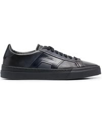 Santoni - Double Buckle Leather Sneakers - Lyst
