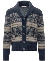 Brunello Cucinelli - Fair Isle Shawl-Collar Cardigan - Lyst