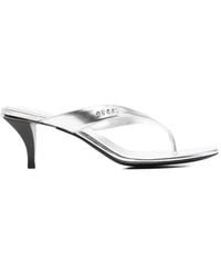 Gucci - Logo-Lettering Thong-Strap Sandals - Lyst