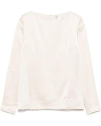 TOTEME - Long-Sleeve Satin Top - Lyst