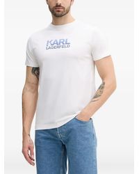 KARL LAGERFELD - Short-Sleeved Cotton T-Shirt - Lyst