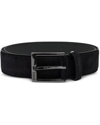 BOSS - Suede-Finish Buckle Belt - Lyst
