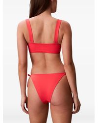 Calvin Klein - Logo-Print Side-Tie Bikini Bottoms - Lyst