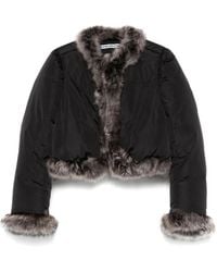 Alexander Wang - Faux Fur-Trim Puffer Jacket - Lyst