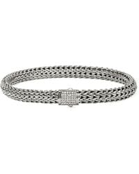 John Hardy - Sterling Zilveren Schakelarmband Met Diamant - Lyst