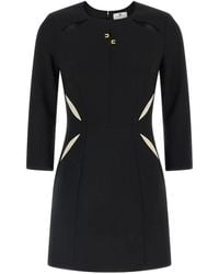 Elisabetta Franchi - Sheath Cut-Out Logo Dress - Lyst