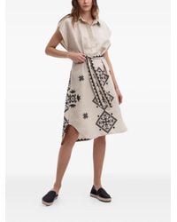 Greek Archaic Kori - Geometric Print Belted Dress - Lyst