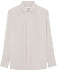 Saint Laurent - Striped-silk Long-sleeve Shirt - Lyst
