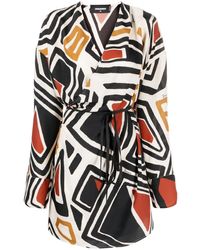DSquared² - Wikkeljurk Met Geometrische Print - Lyst