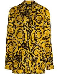 Versace - Seidenhemd Mit Barock-Print - Lyst