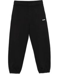 MSGM - Cotton Sweatpants With Logo - Lyst