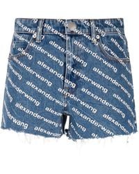 Alexander Wang - Shorts Denim With Print - Lyst