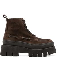 COPENHAGEN - Suede Platform Ankle Boots - Lyst