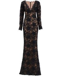 Tadashi Shoji - Floral-Lace Long-Sleeve Maxi Dress - Lyst