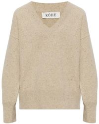 Rohe - V-Neck Long-Sleeve Sweater - Lyst