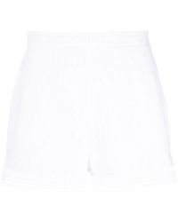 Ermanno Scervino Broderie Anglaise Cotton Shorts - White