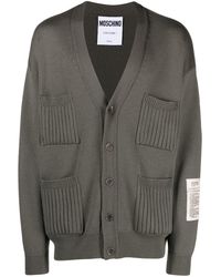 Moschino - Cardigan en maille à patch logo - Lyst