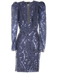 Gemy Maalouf - Sequin-Embellished Puff-Shoulder Dress - Lyst