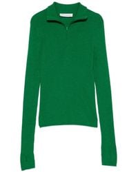 Frankie Shop - Sade Ribbed-Knit Half-Zip Sweater - Lyst