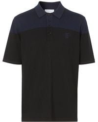 Burberry - Embroidered Monogram Two-tone Polo Shirt - Lyst