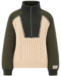 Sea - Quilted Cable-Knit Sweater - Lyst