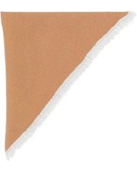 Ganni - Lace-Trim Triangular Scarf - Lyst