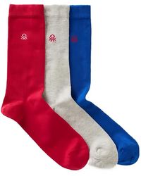 Benetton - Logo-Embroidered Socks Pack (Set Of Three) - Lyst