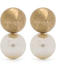 Ferragamo - -tone Bead-embellished Earrings - Women's - Glass/brass - Lyst
