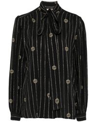 Elie Saab - Hemd Mit Metallic-Nadelstreifen - Lyst