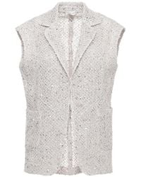 Panicale - Sequin-Embellished Sleeveless Jacket - Lyst
