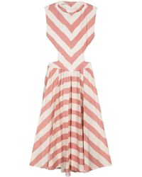 Philosophy Di Lorenzo Serafini - Striped Midi Dress - Lyst