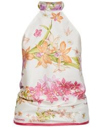 Ferragamo - Floral-Print Halterneck Top - Lyst