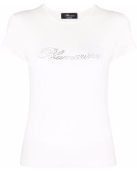 Blumarine - T-shirt à logo strassé - Lyst