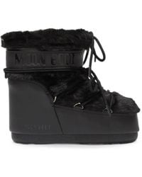 Moon Boot - Bottes Icon Noire En Fourrure Artificielle - Lyst