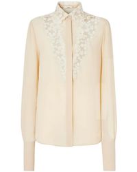 Fendi - Parchment-Coloured Georgette Shirt - Lyst