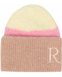 Rodebjer Embroidered-logo Knitted Beanie - Pink