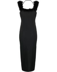The Attico - Midi-Jurk Met Veren Afwerking - Lyst